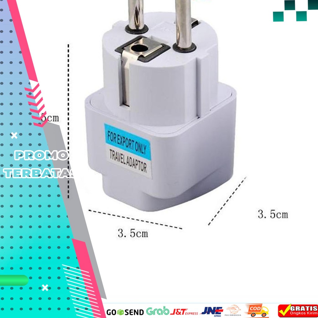 OVER STEKER TRAVEL ADABTOR SAMBUNGAN COLOKAN LISTRIK KAKI 2 LUBANG 3