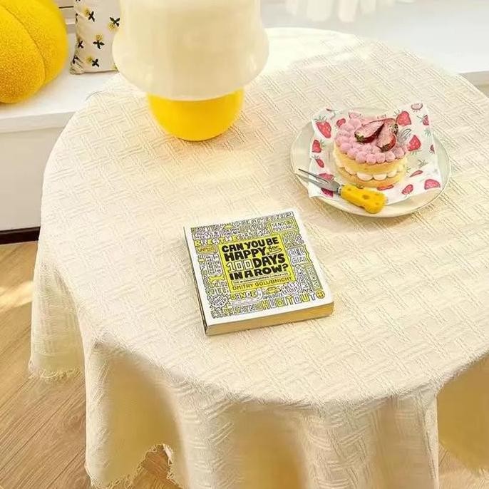 CODTaplak meja Nordic benang katun taplak meja kelas atas Taplak meja kopi rumbai taplak meja tahan 
