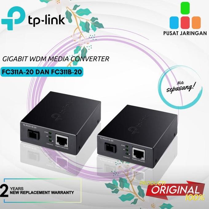 Tp-Link Fc311A 20 Dan Fc311B 20 Gigabit Wdm Media Converter New Stok