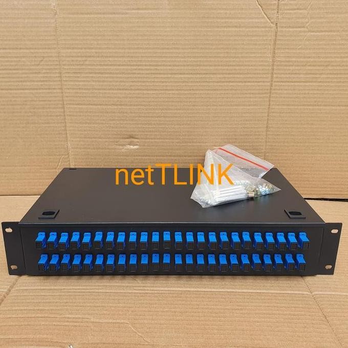 Odf / Otb Rackmount 48 Core Sc Upc 2U Lengkap ( Hitam ) New Stok