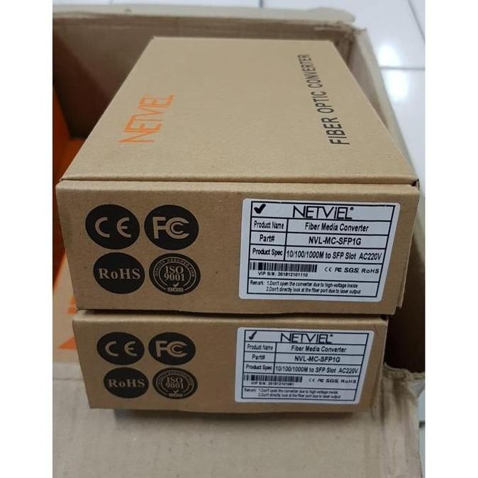 Netviel Nvl-Mc-Sfp1G Fo Converter Fiber 10/100/1000 Mbps To Sfp Slot , New Stok