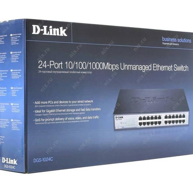 Hub Switch 24 Port Dlink Dgs 1024C Gigabit Metal New Stok