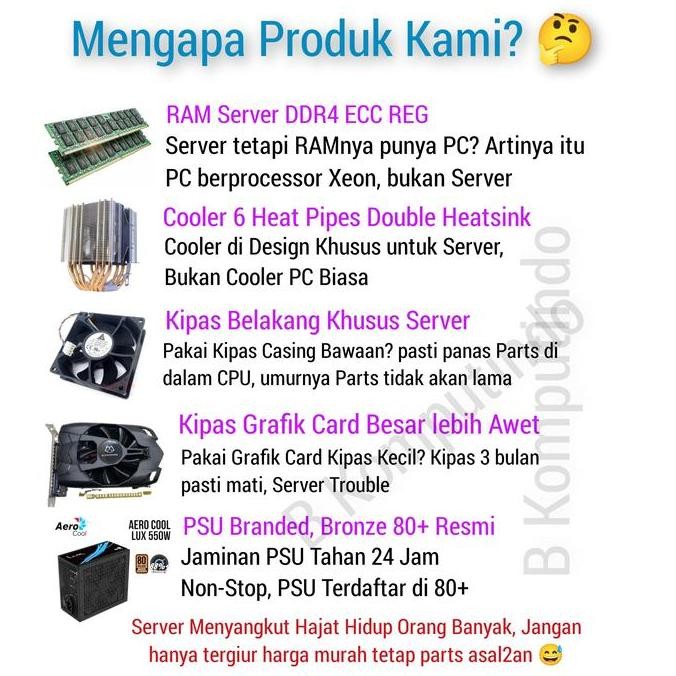 Server Intel Xeon E5-2670 V3 | Ecc Ddr4 | Ssd Nvme | Server Pulsa Unbk New Stok