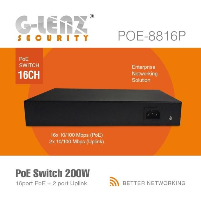 Switch Hub Poe 16 Port - Untuk Ipcamera Cctv New Stok