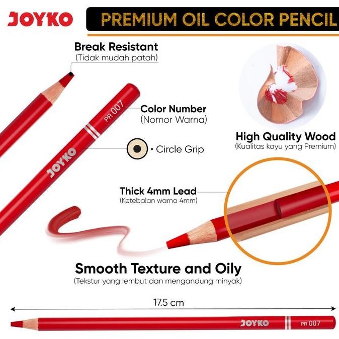 

Premium Oil Color Pencil Pensil Warna Joyko CP-TC126