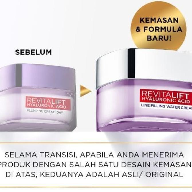 LOREAL REVITALIFT HYALURONIC ACID PLUMPING DAY CREAM / KRIM WAJAH [terbaik]