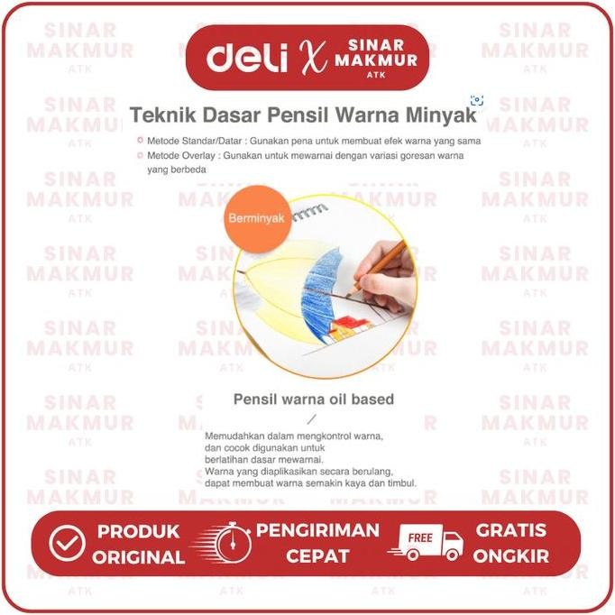 

High-grade Oil Pencil Color/Pensil Warna 48 Warna Deli 6567 (Set)