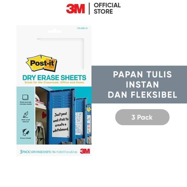 

3M Postit Dry Erase Sheets Papan Tulis N Defsheets3Pk