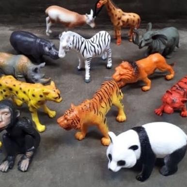 Mainan Karet Set Isi 12 Pcs Wild Animals