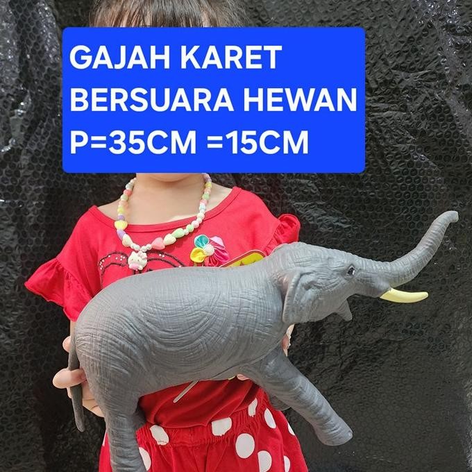 Mainan Gajah Karet Besar Animal Zebra Karet