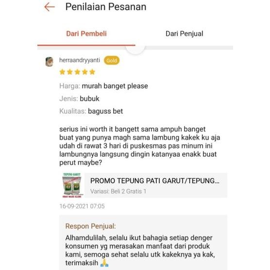 

Ready Tepung Garut/Aroowroot/Pati Asam Lambung - 1 Kg SV13