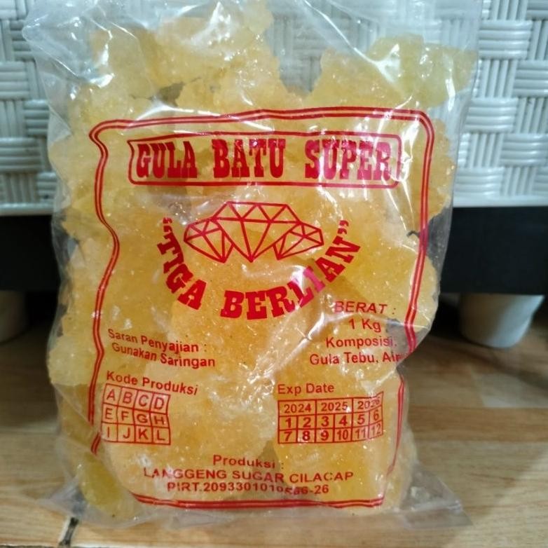 

Gula Batu Kristal Cap Tiga Berlian/ Teko Tawang Manis Cilacap 1kg Gula Kristal Tebu SV