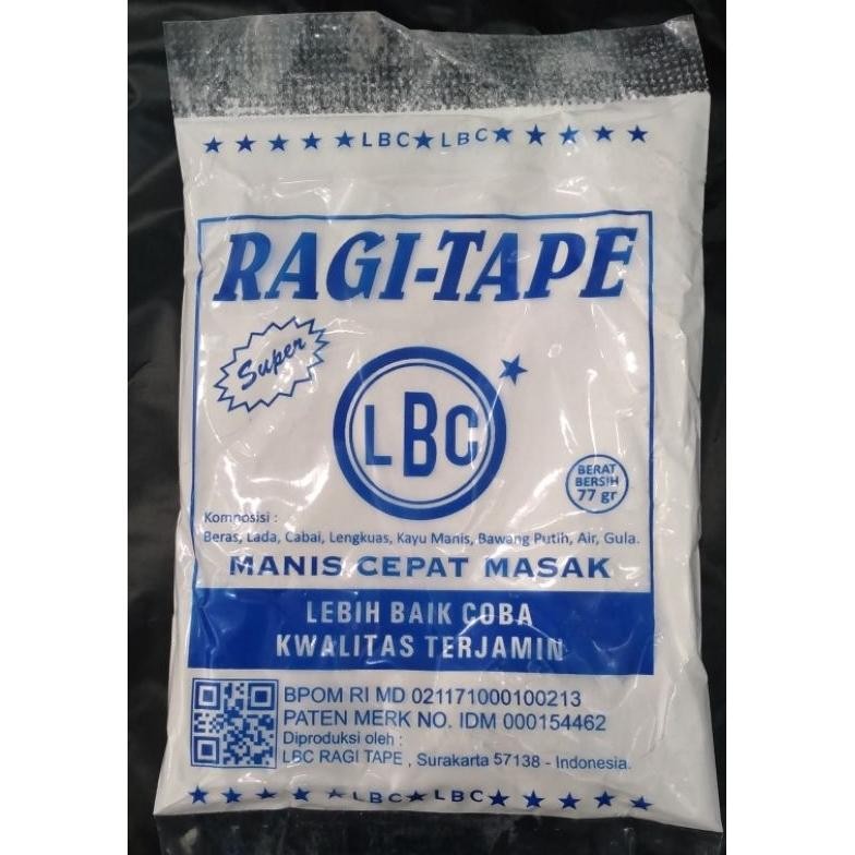 

Ragi tape singkong LBC isi 10 sachet SV