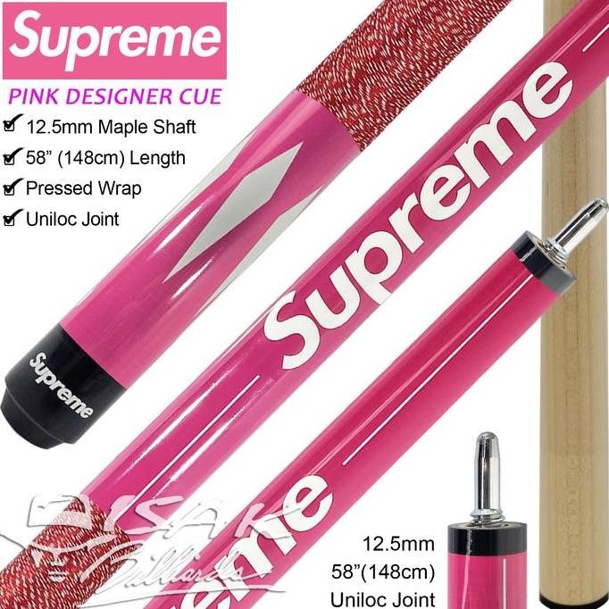 Supreme Pink Pool Cue Stick - Maple Stik Billiard Merah Import Valentine Gift Hadiah TERBAIK