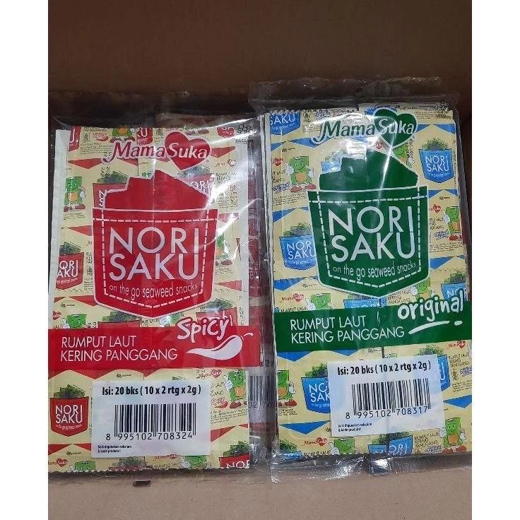 

Rumput Laut Kering N Saku Mamasuka 2Gr Isi 20Pcs