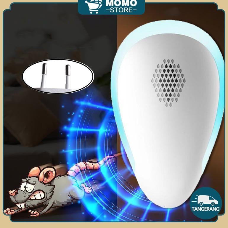 TERLARIS Alat Pengusir Tikus EU Ultrasonic Pengusir Tikus Ultrasonik Portable Mengusir Tikus Nyamuk 