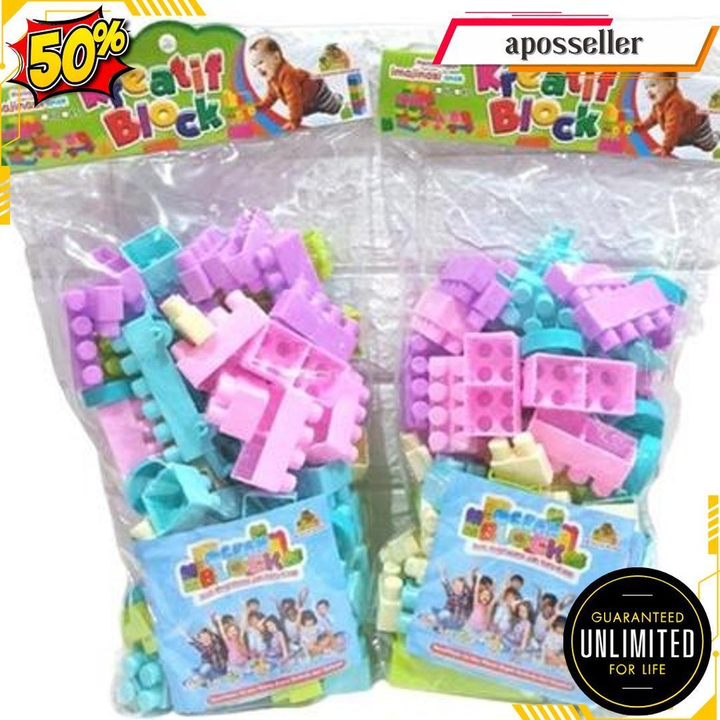 Mainan Block Balok Besar 96 Pcs Mainan Blok Anak Edukasi Balok Susun Bongkar Pasang Robot Mobil Puzz