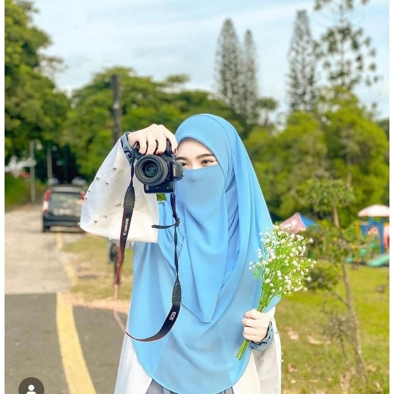 Khimar Segi Empat Oval Set Cadar Khimar Malay Curve Ceruty Babydoll SV9