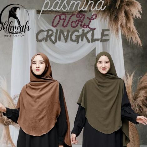 Pasmina Curve Crinkle Airflow / Pasmmina Oval Ukuran Standar L & Jumbo XL - Pasmina Crinkle Airflow 