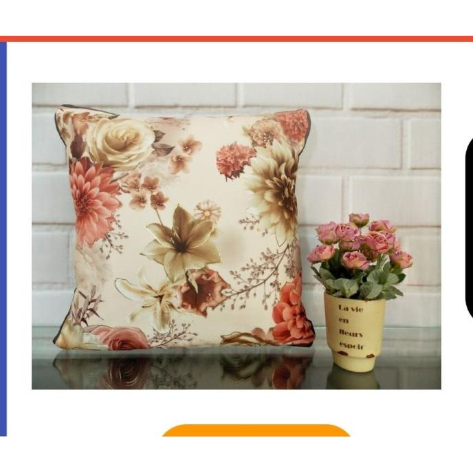 SARUNG BANTAL KURSI TAMU SET MEWAH SHABBY CHIC ROSE CLARETTA