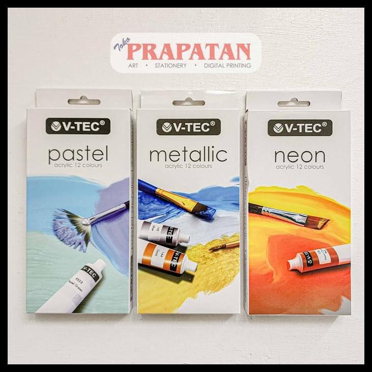 

Cat Akrilik Set V-Tec Neon Metallic Pastel 12X6Ml | V-Tec Acrylic Set Harga Promo