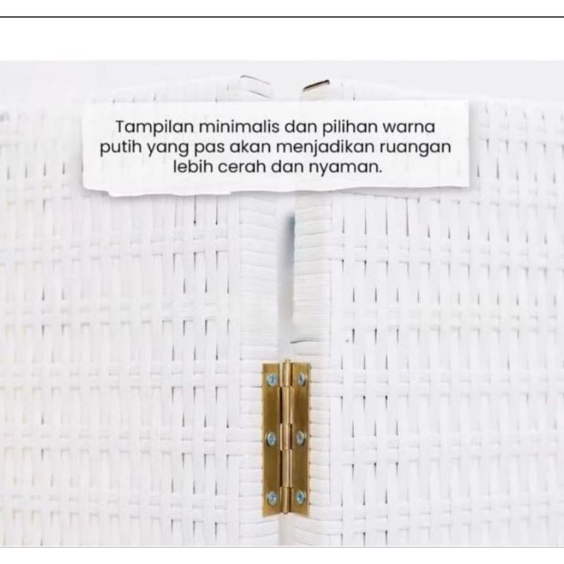 Cod Ready Stok Sketsel Pembatas Ruangan Rotan Sintetis Partisi Sekat Ruangan Minimalis Murah Tru-63
