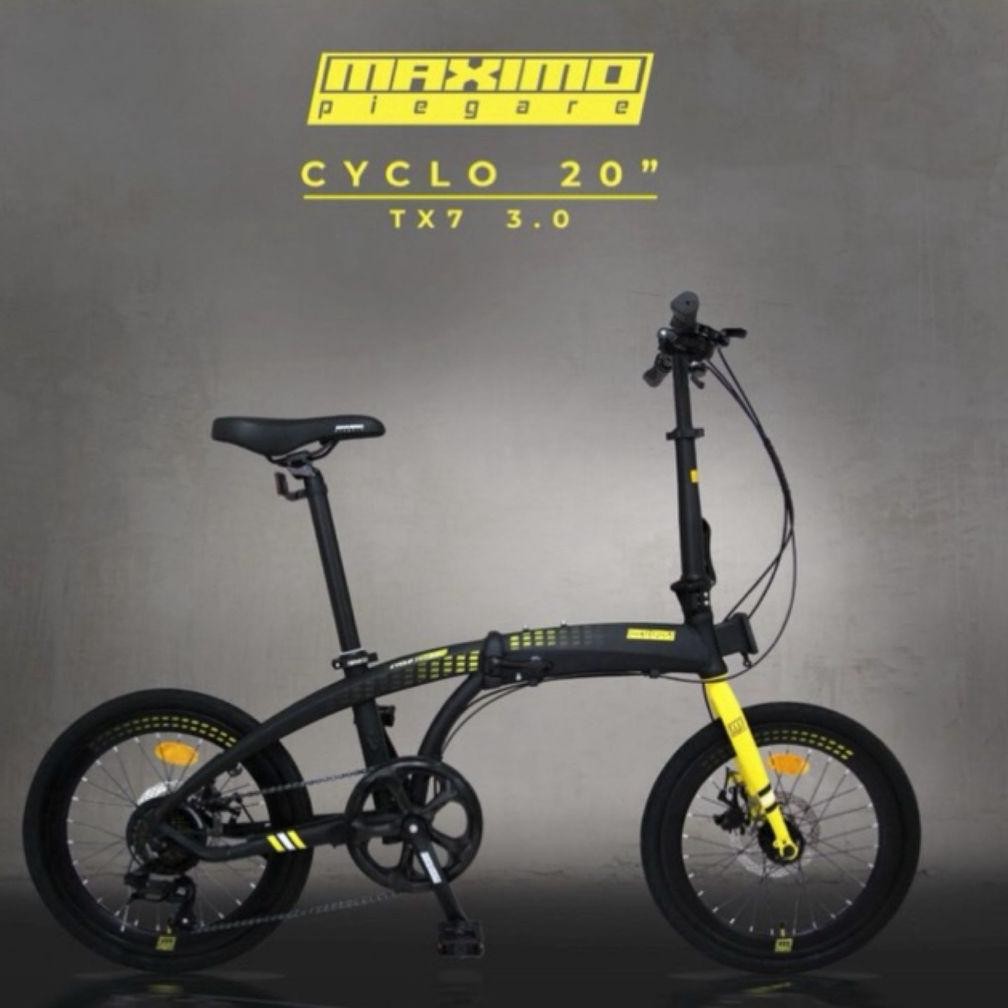 Sepeda Lipat 20 Inch MAXIMO Piegare Folding Bike 7 Speed Cyclo TX7 3.0