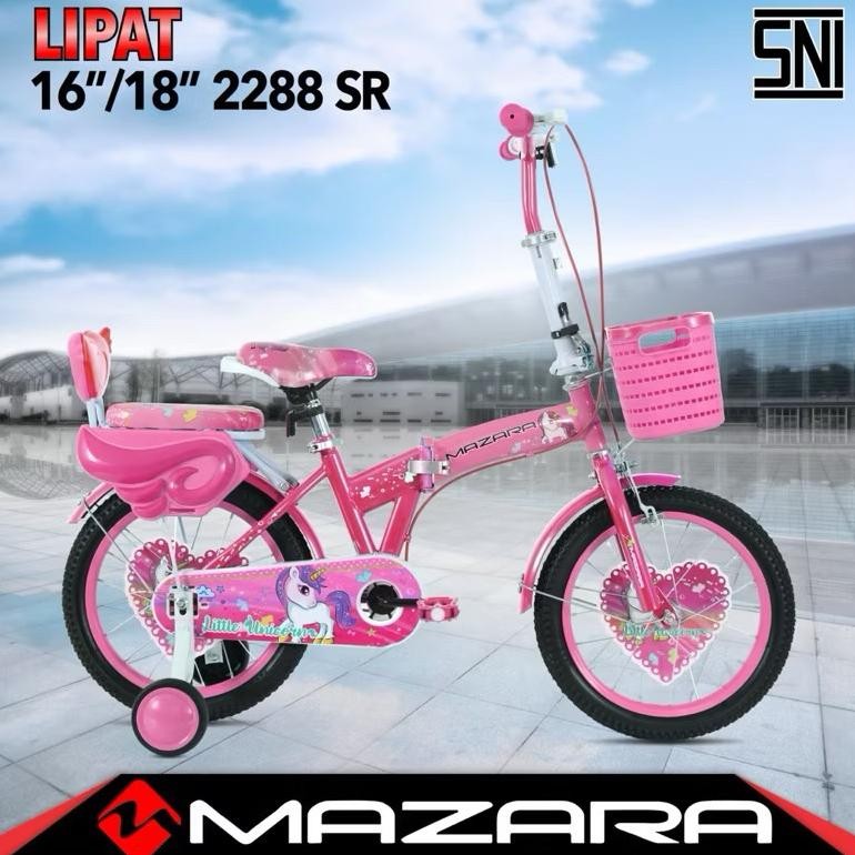Sepeda Lipat Anak Perempuan 16 18 inch Mazara