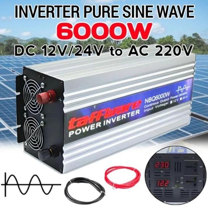 Inverter 6000 watt Pure Sine Wave DC 12V to AC 220V TAFFWARE