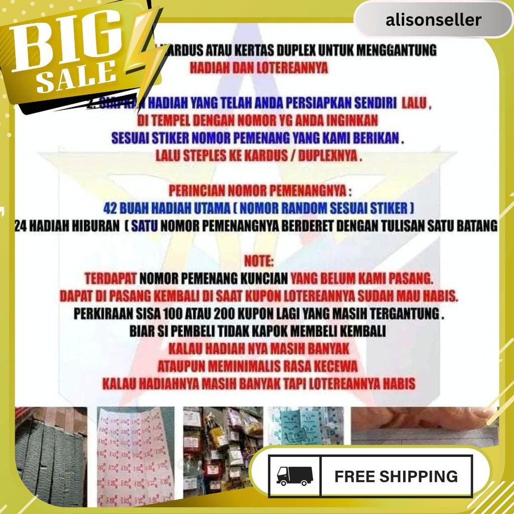 

Mainan Cabutan Kosongan Kertas Manila Isi 1500 Kupon 6.6