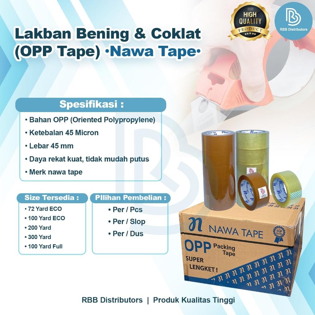 

JH8 Lakban Bening Coklat 1 dus 45mm Isolasi Lakban Packing Solasi 1 Karton Murah Tebal