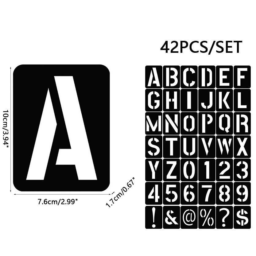 

JH8 42Buah Stencil Angka Huruf Cetakan Tulisan Alfabet Cat Semprot Plastik Portable Lettering Stenci