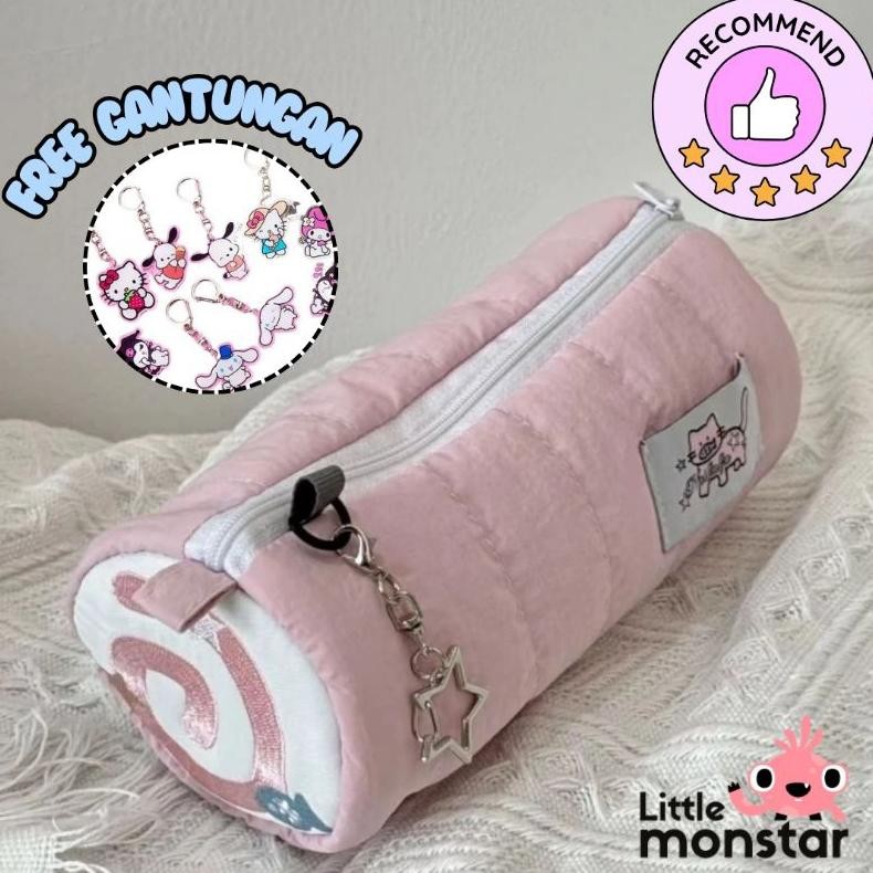 

JH8 kotak pensil aesthetic korea tempat pensil Korea Roll Cake Tas Makeup Roll Cake Premium FREE GANTUNGAN KUNCI (SB-2)