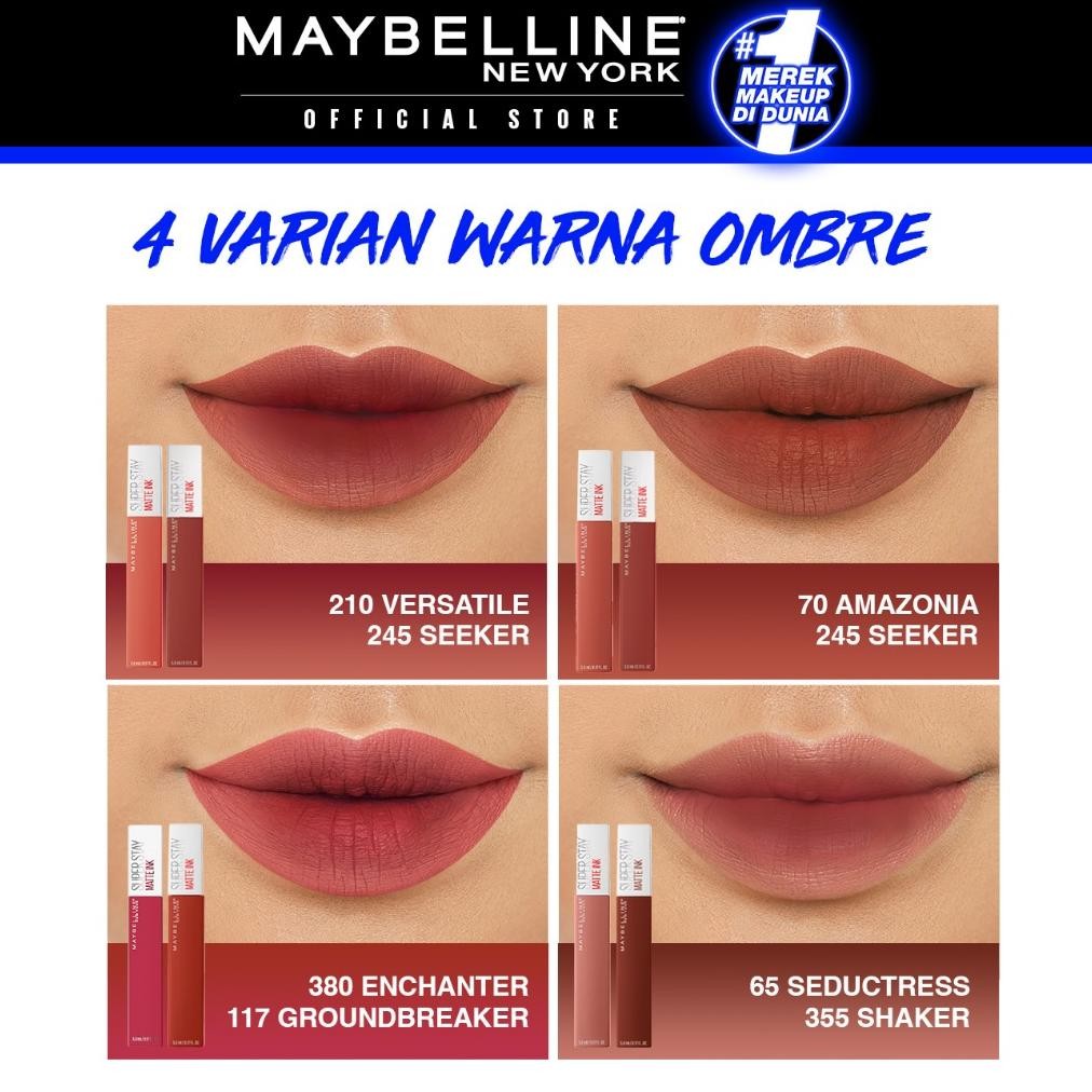 Iqr-914 Maybelline Official Paket Hemat Superstay Matte Ink 2 Pcs Ombre Set Lipstick - Long Lasting 