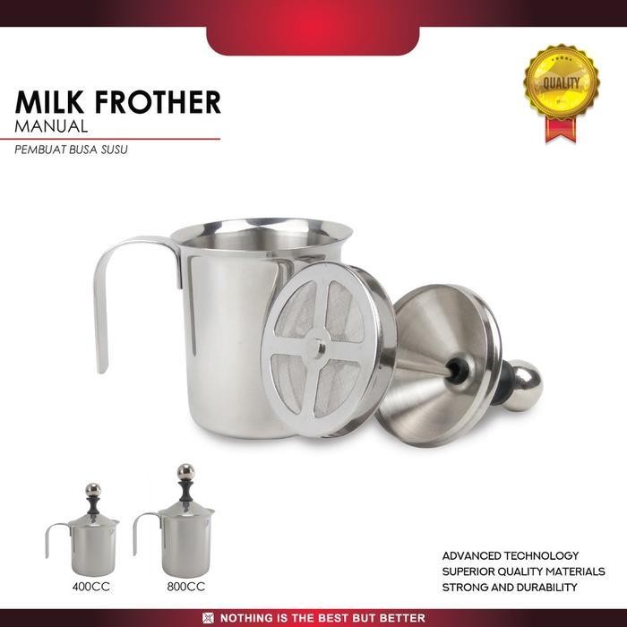Subron Double Mesh Milk Frother 400Ml 800Ml Foamer Maker Milk Coffee Stainless Original Dan Terperca