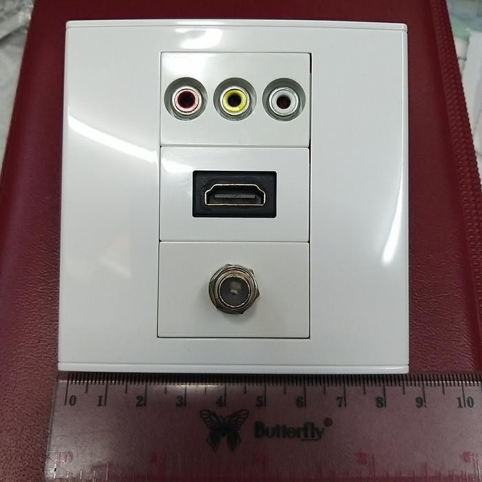 Stop Kontak Tv Hdmi Rca Soket Face Plate Modul Original Dan Terpercaya