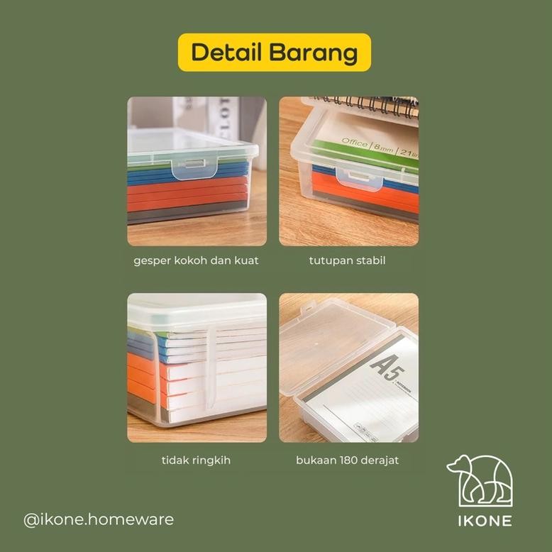 

JH8 IKONEMOKA Stationery Organizer Tempat Penyimpanan Alat Buku Tulis Kotak Buku Kotak Stationery Pen Pensil Storage Organiser Kotak Penyimpanan Dokumen Berkas Kertas