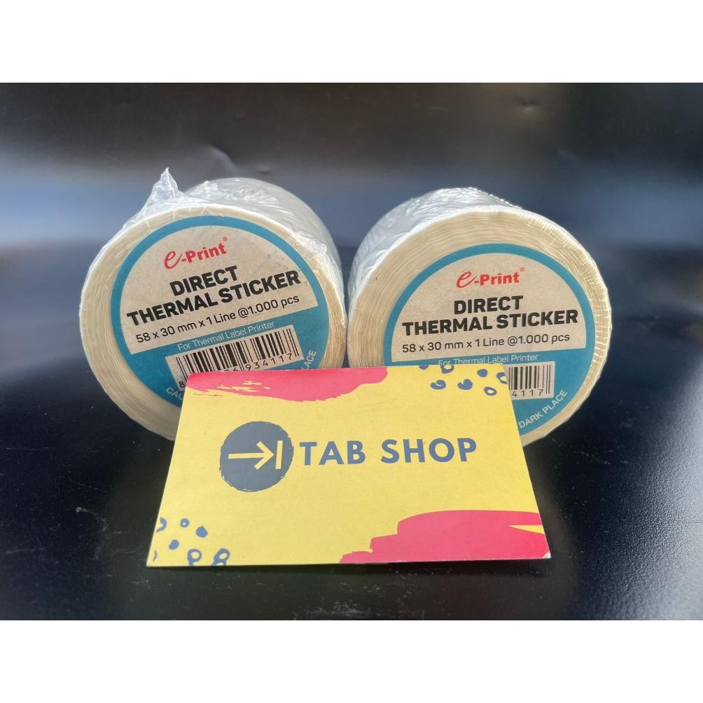 

JH8 TAB SHOP - E-Print Direct Thermal Sticker Label Barcode 58 x 30 mm 1000 PCS