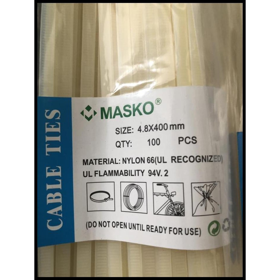 

Terlaris Kabel Cable Tali Ties Sabuk Tebal 4,8X400 Mm 40 Cm Masko Good Quality