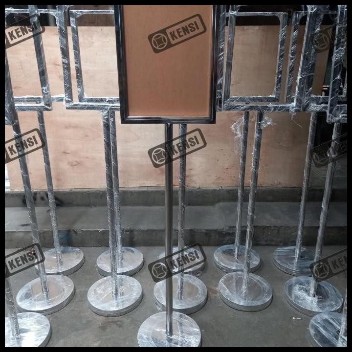 

Terlaris Sign Stand Stainless Signage Standing Sign Frame Display A3 Stainless Good Quality