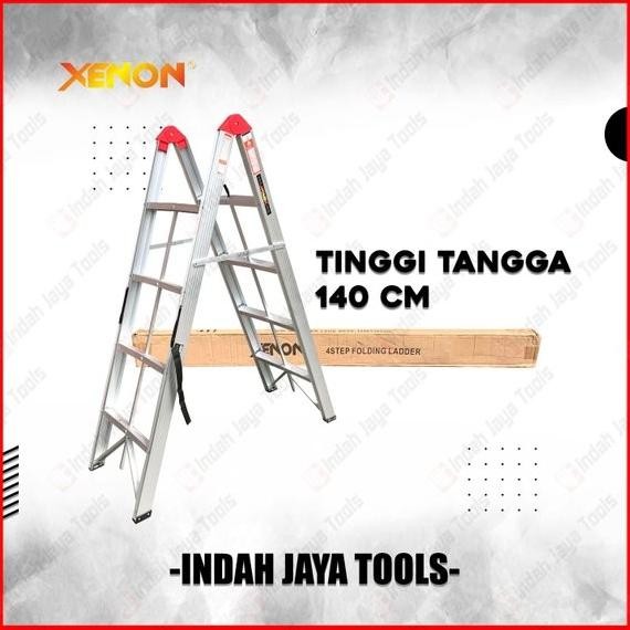 XENON Tangga Lipat Stick ALUMUNIUM 4 Step - Tangga Lipat Rumah Ladder