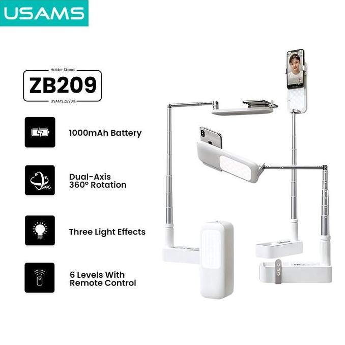 Usams Zb209 Stand Phone Live Show Lipat Multi Fungsi Ring Light Led Co