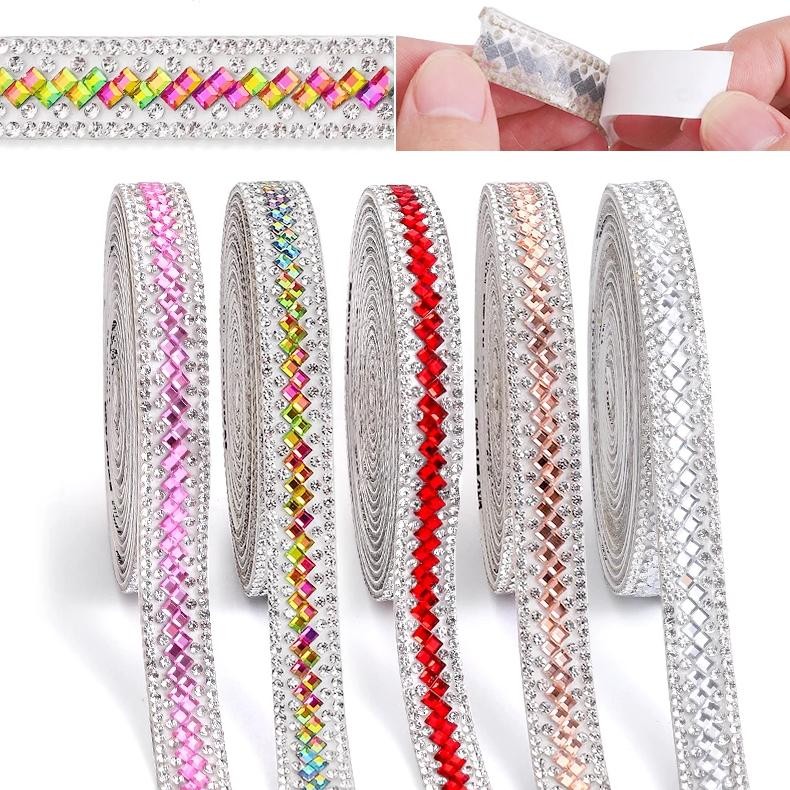 

Ducrystal 1Yard Self-Adhesive Crystal Ribbon Rhinestone Trim For Diy Garments Shoes Bags Dresses Decoration