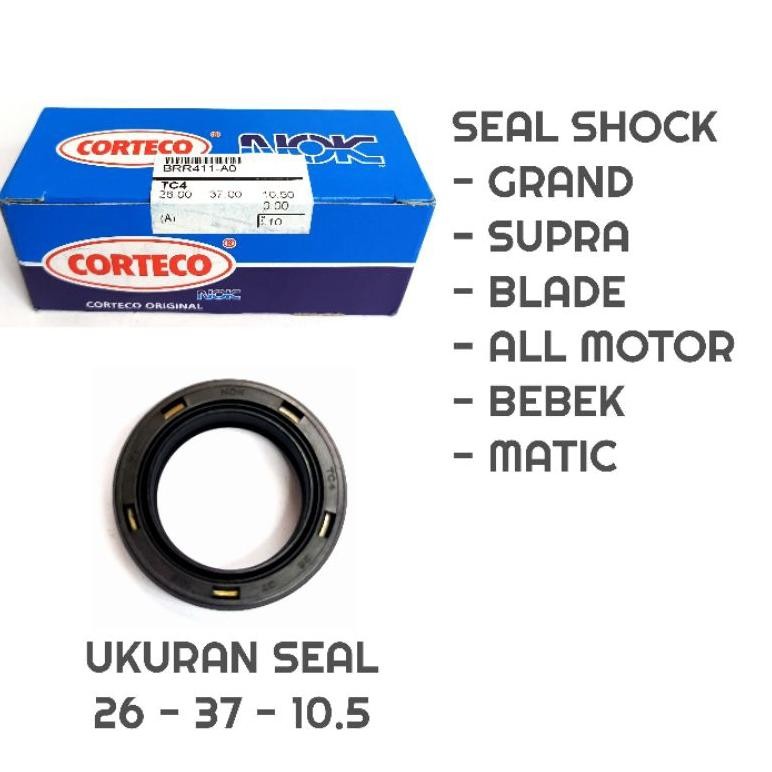 Ct_C1077 10 Pcs Seal Shock Supra Nok (26-37-10,5) Sil Sok Fork Mio Smash Blade Jupiter Vario 110 125