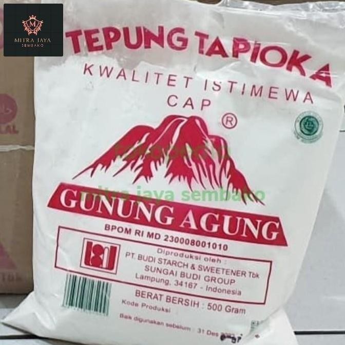 

Tapioka /Sagu Kemasan 500 Gr Cap Gunung Agung Isi 1 Dus 20 Bungkus