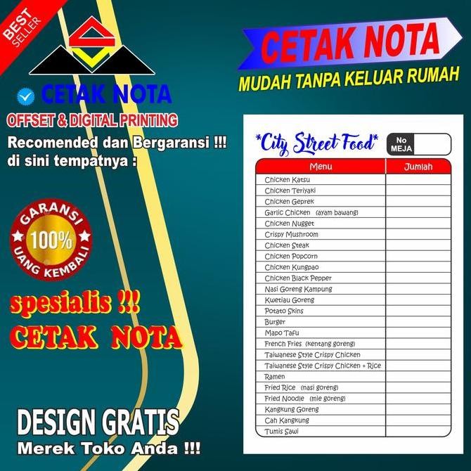 

Cetak Nota 20 Buku Ncr 2 Ply 1/2Folio