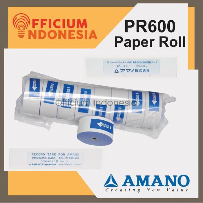 

Vs 1 Box (10) Kertas Tape Paper Roll Refill Amano Pr600 Watchman Clock