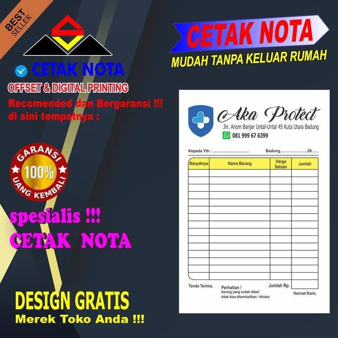 

Nota Ncr 3 Ply 1/2 Folio (20 Buku)