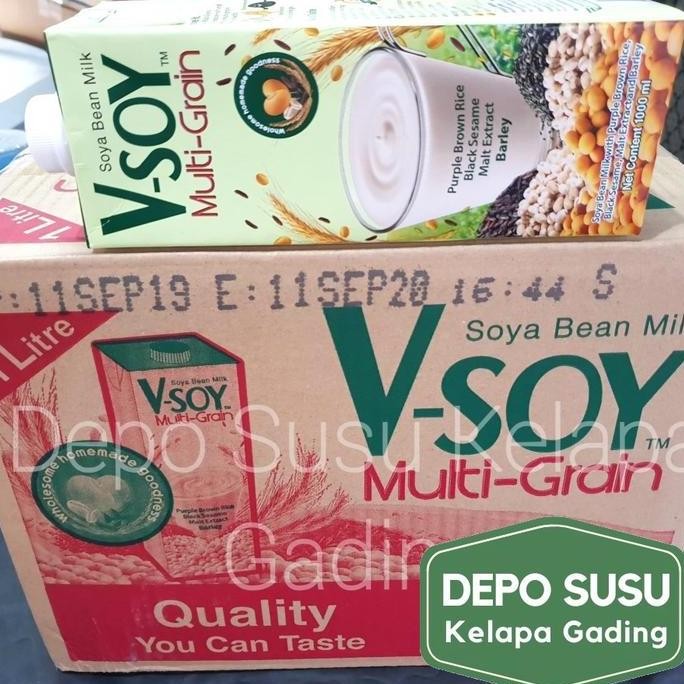 

V-Soy Multigrain (1X12) Kartonan Susu Kedelai | Vsoy Soya Milk Uht