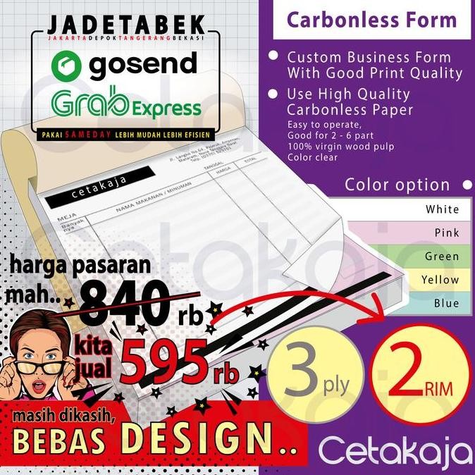

Cetak Nota 2 Rim 3 Ply (Bebas Desain) 3Ply 2Rim - Gojek Grab Only
